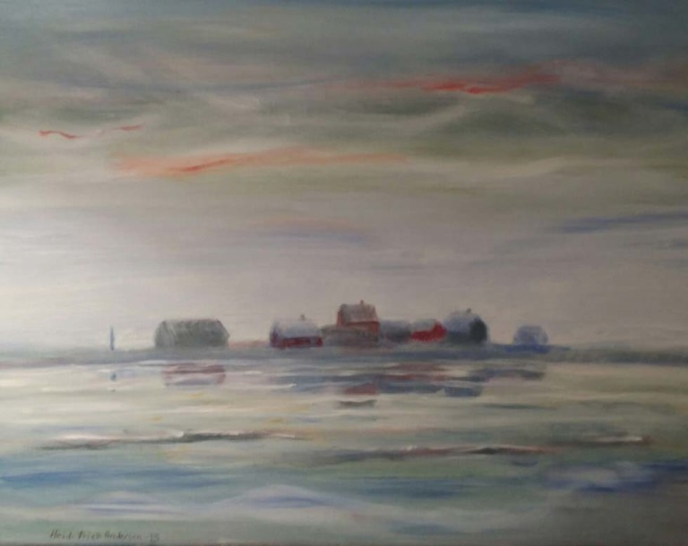 Finnmarksbygd, 40×50 cm, olje